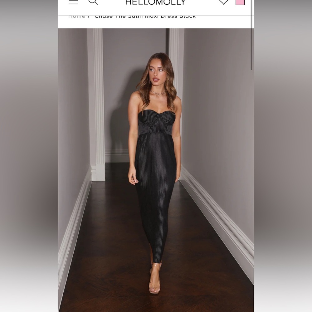 Hello Molly Chase The Satin Maxi Dress Black - Picture 6 of 6